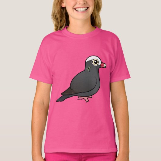 産卵可能な白い冠の鳩 Tシャツ (正面)