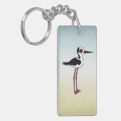 産卵可能な白い背筋 キーホルダー (正面左)