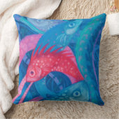 産卵,魚,水中アート,パステルブルー,ピンク クッション (ブランケット)