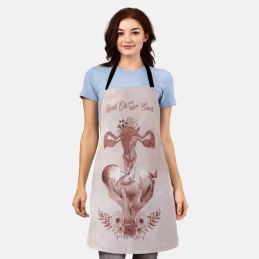 産婦人助産師フローラ産卵子卵巣 エプロン (着用した状態)