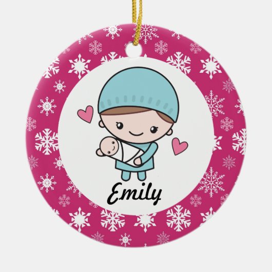 産婦人科ナース助産師 セラミックオーナメント (正面)