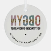 産婦人科パーソナライズされた産婦人科 ガラスオーナメント (裏面)