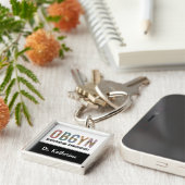 産婦人科パーソナライズされた産婦人科 キーホルダー (側面)