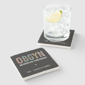 産婦人科パーソナライズされた産婦人科 ストーンコースター (横)