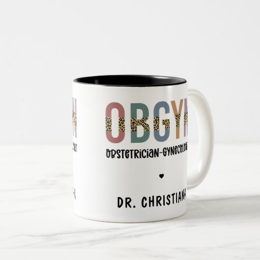 産婦人科パーソナライズされた産婦人科 ツートーンマグカップ (正面右)