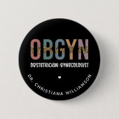 産婦人科パーソナライズされた産婦人科 缶バッジ (正面)