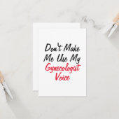 産婦人科医の声を使う羽目にさせないで カード (正面/裏面インサイチュ)