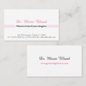 産婦人科医ピンク 名刺 (正面/裏面)