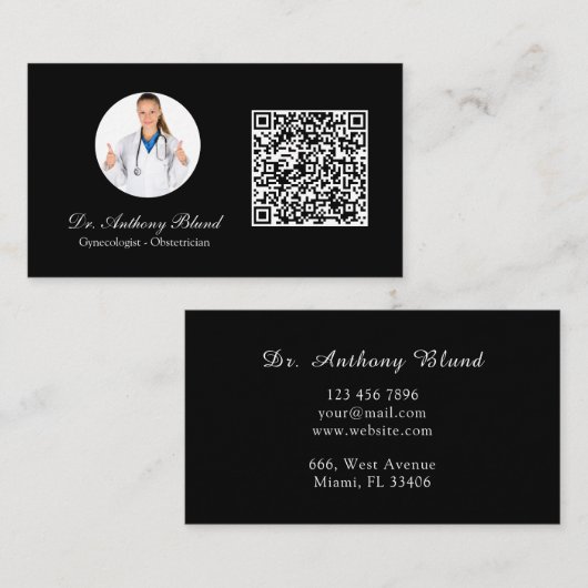 産婦人科医ブラック 名刺 (正面/裏面)