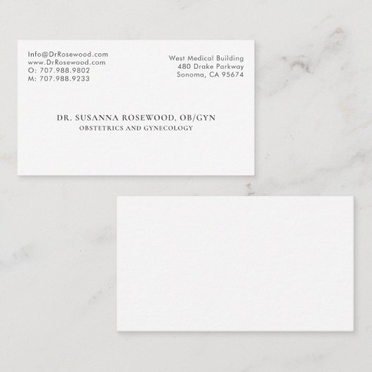 産婦人科医師 名刺 (正面/裏面)