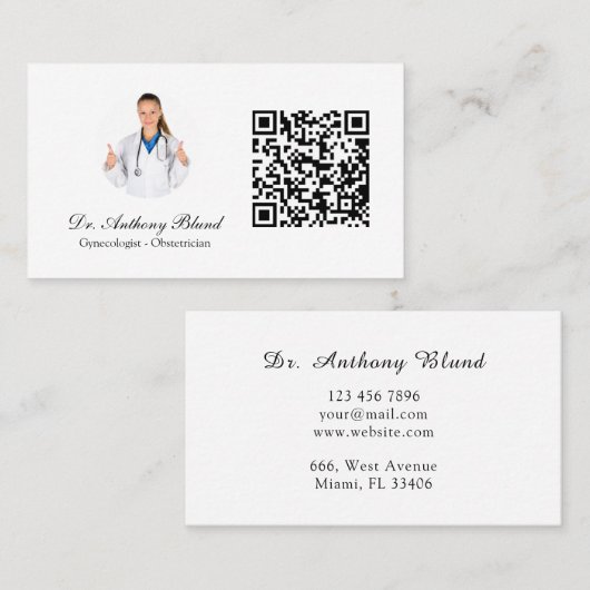 産婦人科医 名刺 (正面/裏面)