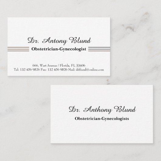 産婦人科医 名刺 (正面/裏面)