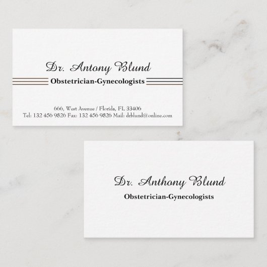 産婦人科医 名刺 (正面/裏面)