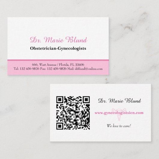 産婦人科婦人科医 名刺 (正面/裏面)