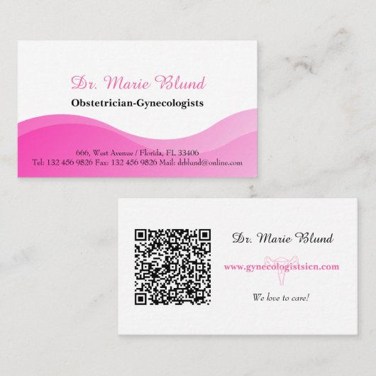 産婦人科婦人科医 名刺 (正面/裏面)