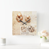 産婦人科胎内の胎児の見解 スクエア壁時計 (ホーム)