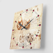 産婦人科胎内の胎児の見解 スクエア壁時計 (傾斜)