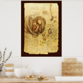 産婦人科胎内の胎児の見解 ポスター (キッチン)