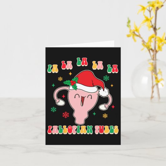 産婦人科Doula Christmas Fa La La La La Fallo カード (黄色い花)