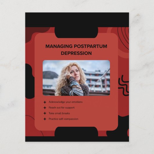 産後うつ病の認識を高めるデザイン チラシ (正面)