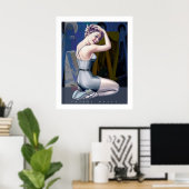 産業の背景を持つピンアップガール ポスター (ホームオフィス)