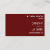 産業の車輪 – ルビーと金ゴールド 名刺 (裏面)