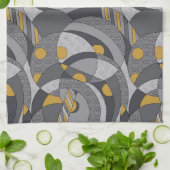 産業らせん状-グランジ抽象芸術インスパイア- キッチンタオル (折り畳み)