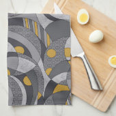 産業らせん状-グランジ抽象芸術インスパイア- キッチンタオル (四つ折り)