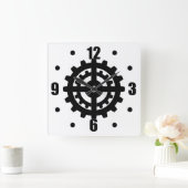 産業ギア スクエア壁時計 (ホーム)