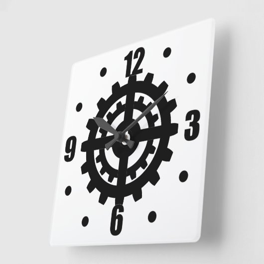 産業ギア スクエア壁時計 (傾斜)