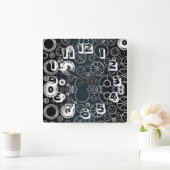 産業コンテンポラリーデザイン スクエア壁時計 (ホーム)