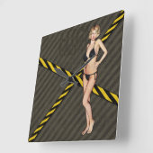 産業ビキニの可愛い人 スクエア壁時計 (傾斜)