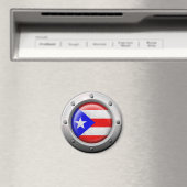 産業プエルト州旗の鋼鉄図 マグネット (インサイチュ (食洗機))