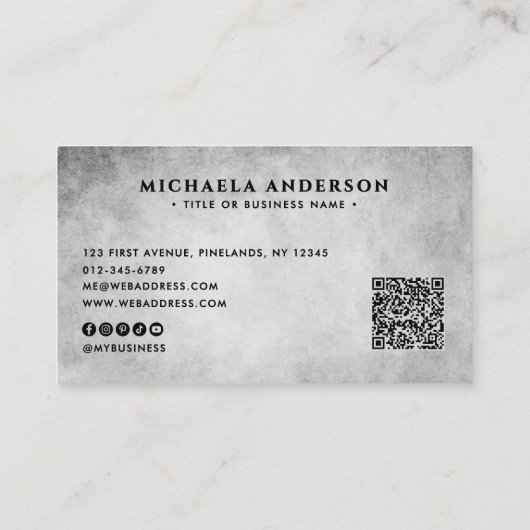 産業モダンQRコードおよび社会 名刺 (裏面)