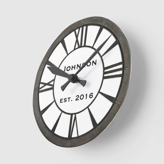 産業リベットで留められた金属一見はカスタム設計します ラウンド壁時計 (傾斜)