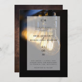 産業倉庫素朴エジソンライト結婚ズ 招待状 (正面/裏面)