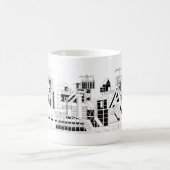 産業冶金コンバインのシルエット コーヒーマグカップ (中央)