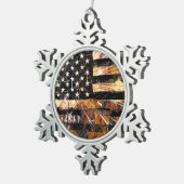 産業建築国旗の火花 スノーフレークピューターオーナメント (右)