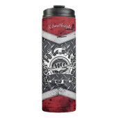 産業整備士ツールのエンブレムの背景 タンブラー (正面)