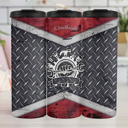 産業整備士ツールのエンブレムの背景 タンブラー