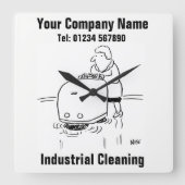 産業清掃 スクエア壁時計 (正面)