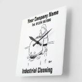 産業清掃 スクエア壁時計 (傾斜)