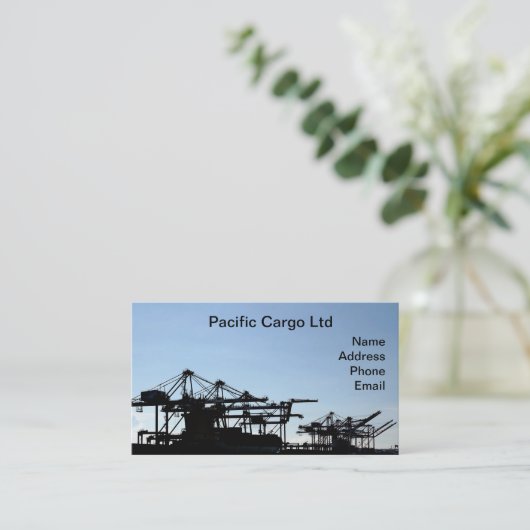 産業港の容器の船積みクレーン 名刺 (スタンド正面)