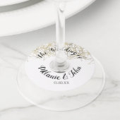 産業用キューブ結婚フォイルのカップル名 ワイングラスタグ (クローズアップ)