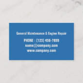 産業用ギア自動修理車の整備士 名刺 (裏面)