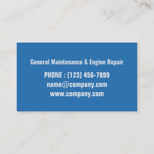 産業用ギア自動修理車の整備士 名刺 (裏面)