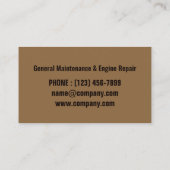 産業用ギア自動修理車の整備士 名刺 (裏面)