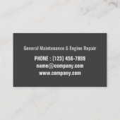 産業用ギア自動修理車の整備士 名刺 (裏面)