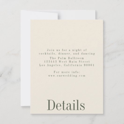 産業用サマー結婚ズ詳細カード 招待状 (正面)