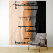 産業用サンセットシルエットの電源ライン タペストリー (インサイチュ)